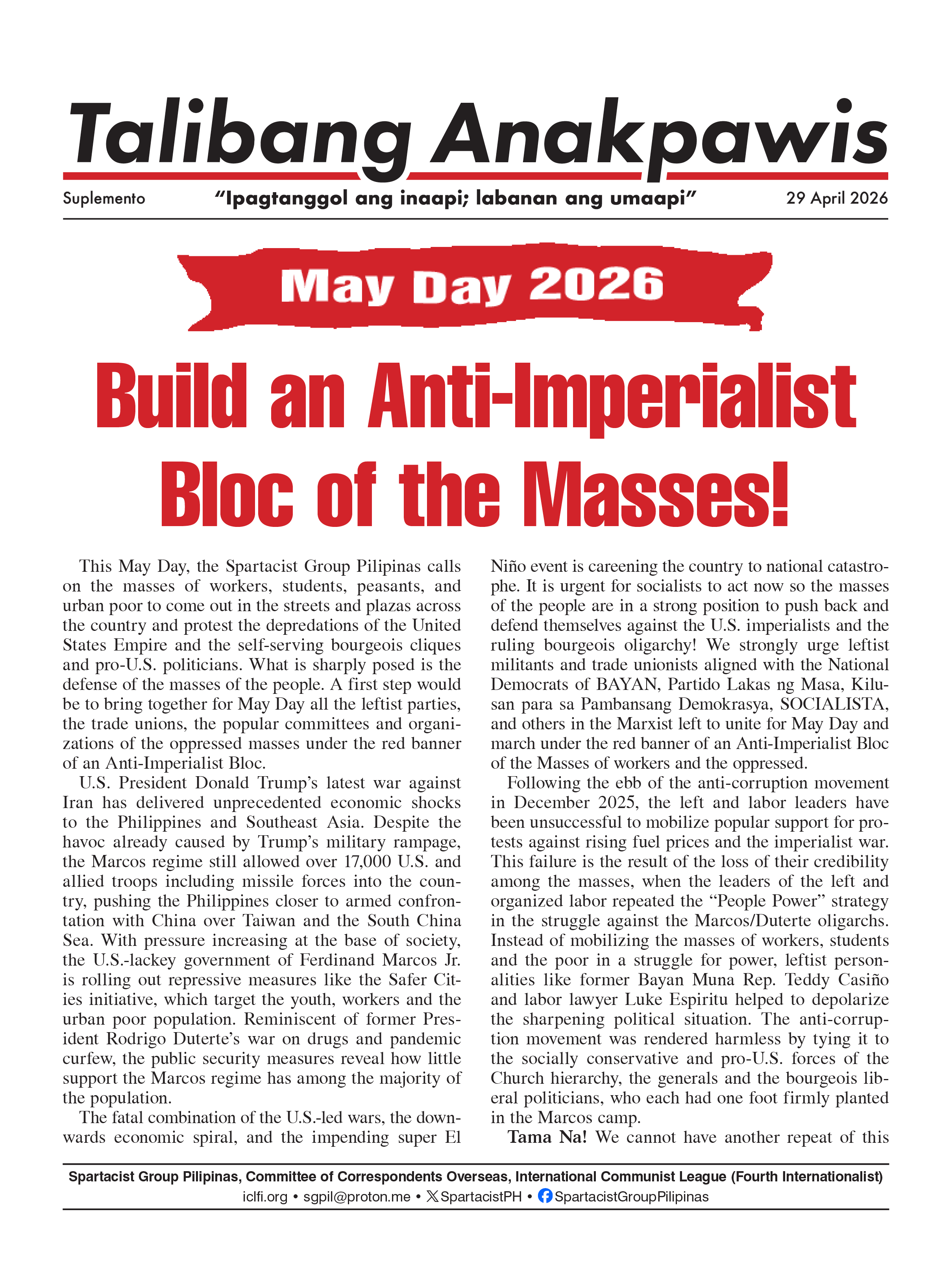 Talibang Anakpawis -(r)en eranskina  |  2026(e)ko apirilaren 29(a)