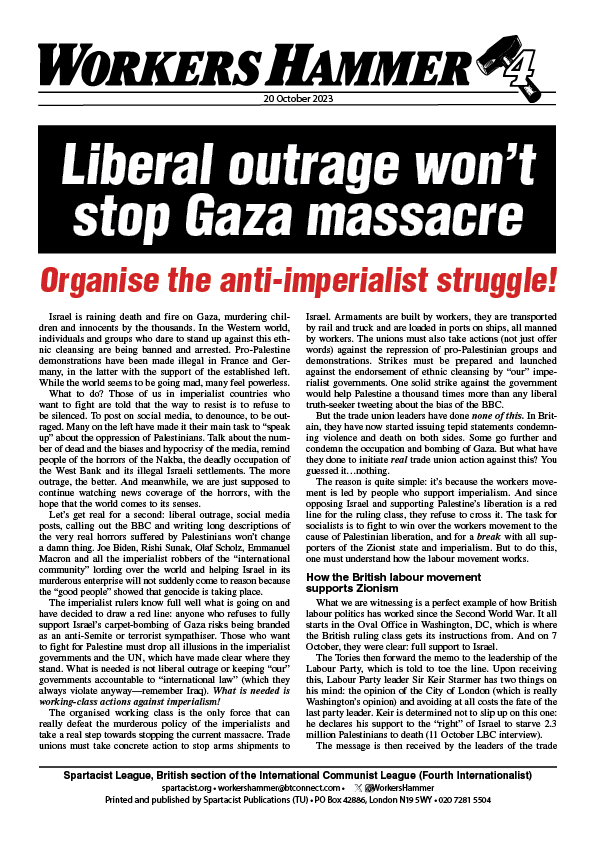 Liberal outrage won’t stop Gaza massacre  |  20 באוקטובר 2023
