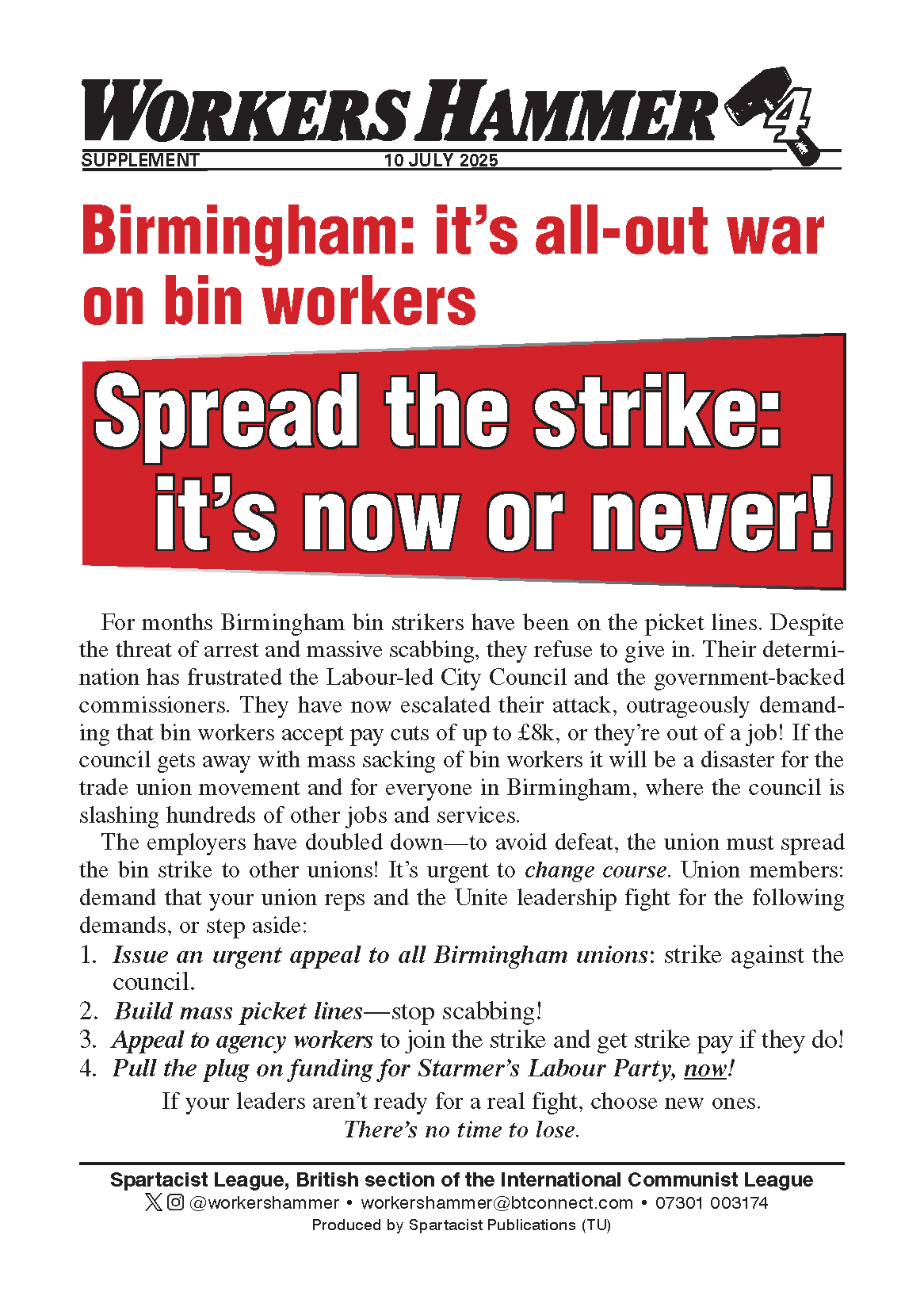 Workers Hammer supplement  |  10 July 2025