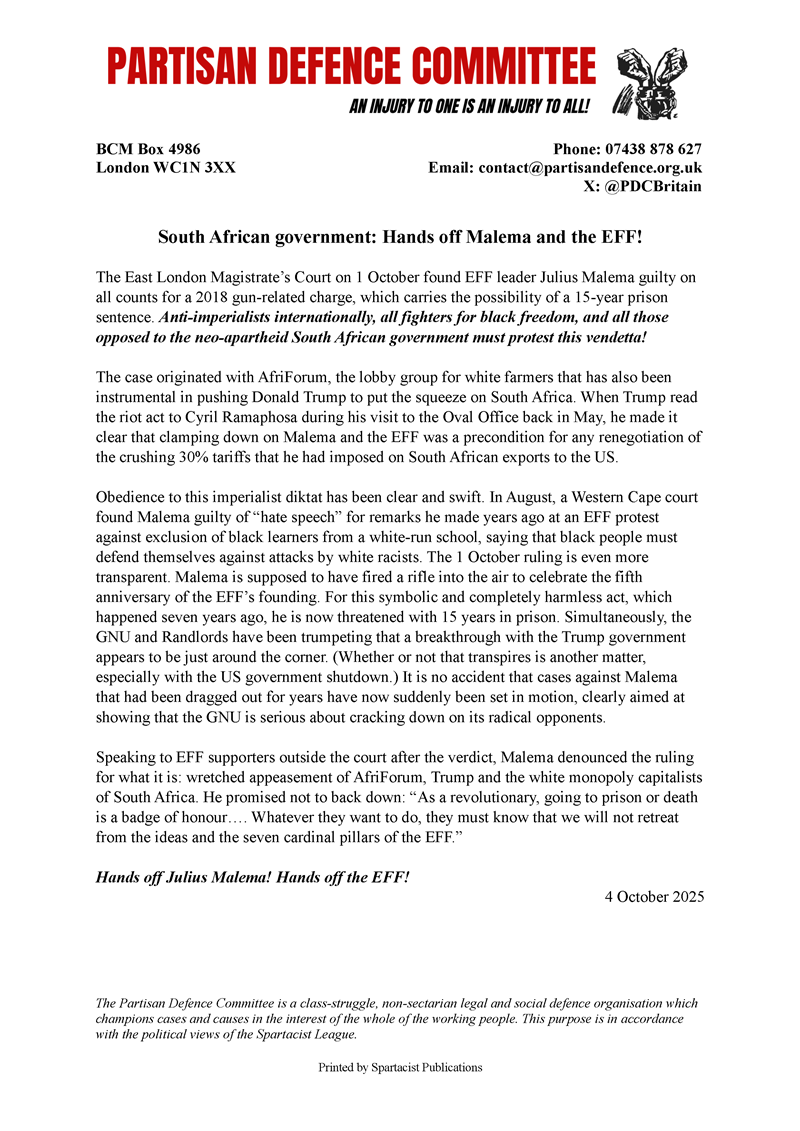 PDC Statement  |  4 October 2025