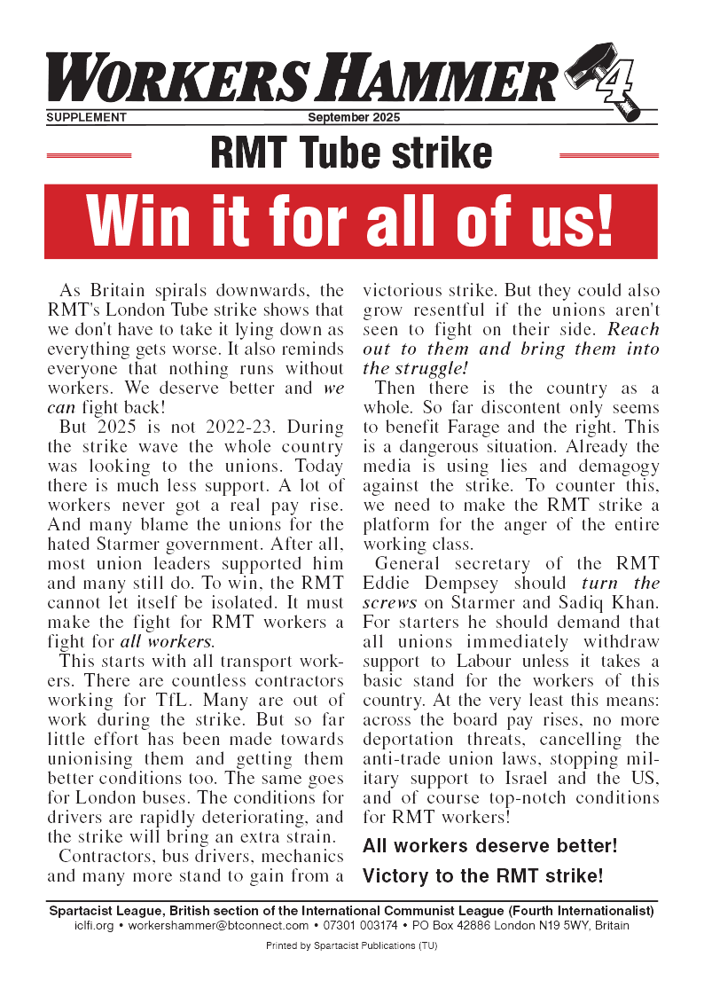 Workers Hammer supplement  |  9 September 2025