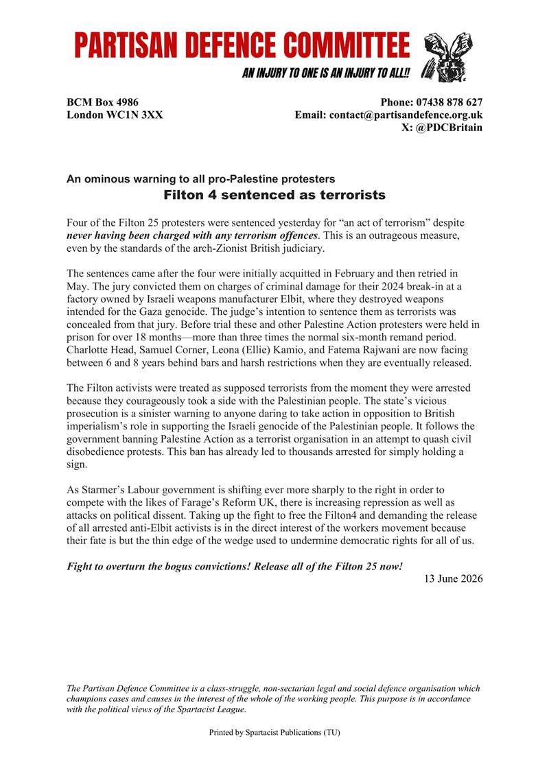 Filton 4 sentenced as terrorists