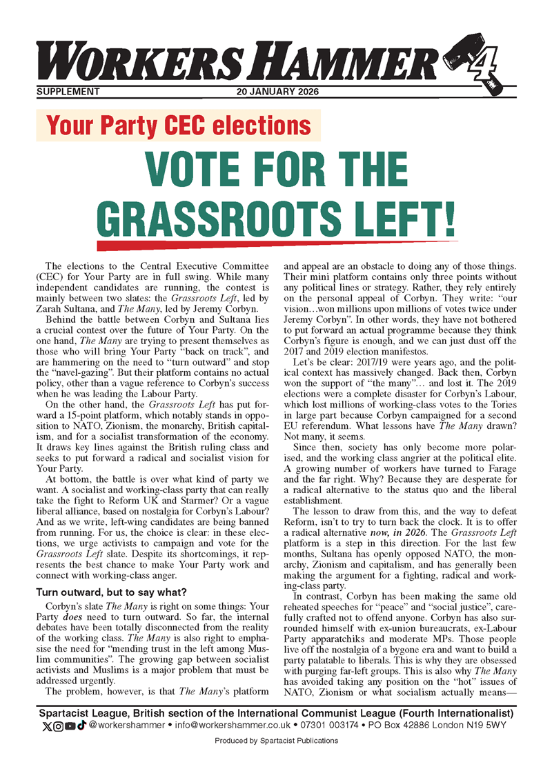 Your Party CEC elections — Vote for the Grassroots Left!