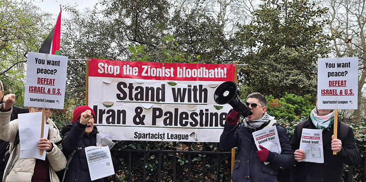 Spartacists at 7 March protest call to defend Iran