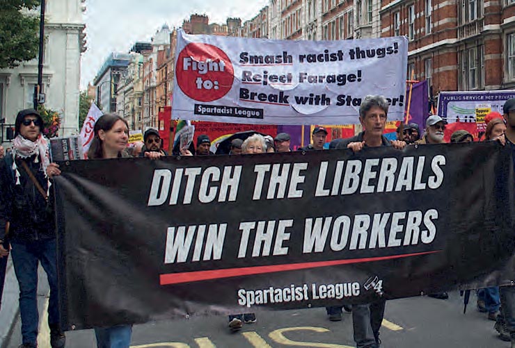 Spartacist contingent at 13 September 2025 protest against far right