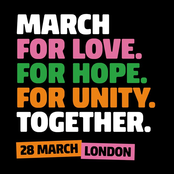 Together poster calling for love, hope and unity