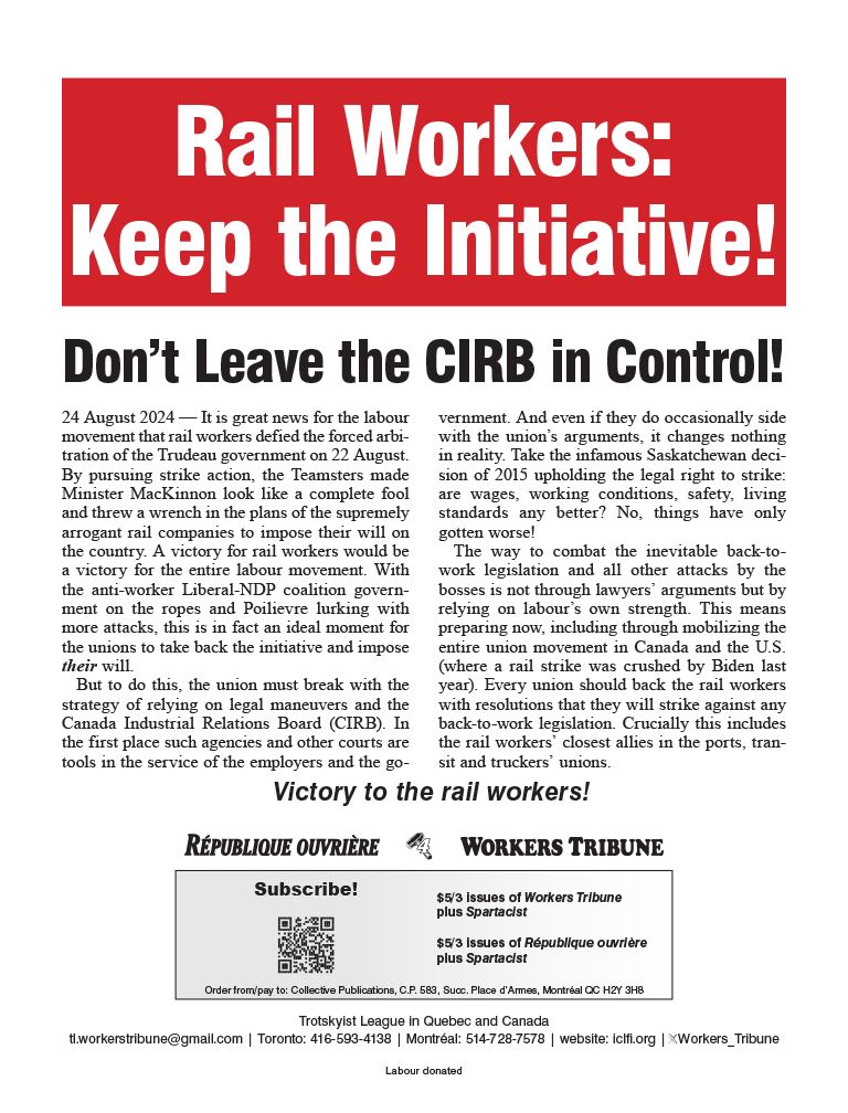 Rail Workers: Keep the Initiative!  |  Agosto 24, 2024