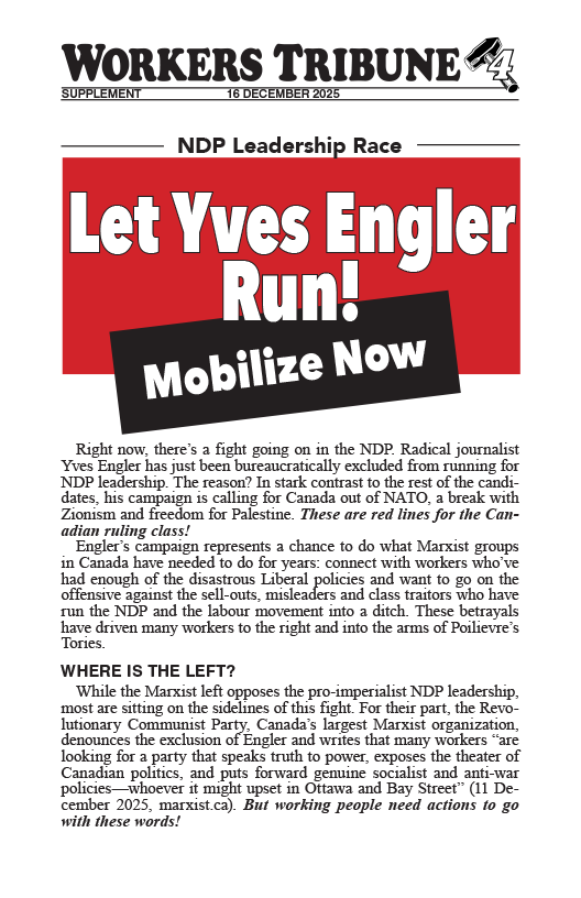 Workers Tribune supplement  |  16 December 2025