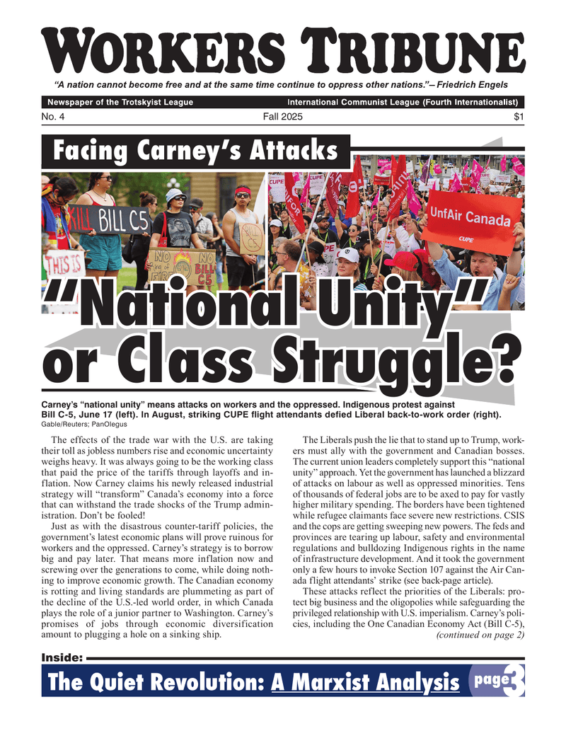 Workers Tribune No. 4  |  8 September 2025
