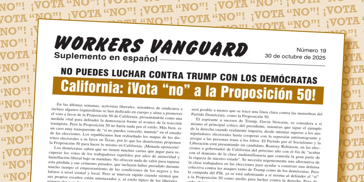 California: ¡Vota “no” a la Proposición 50!