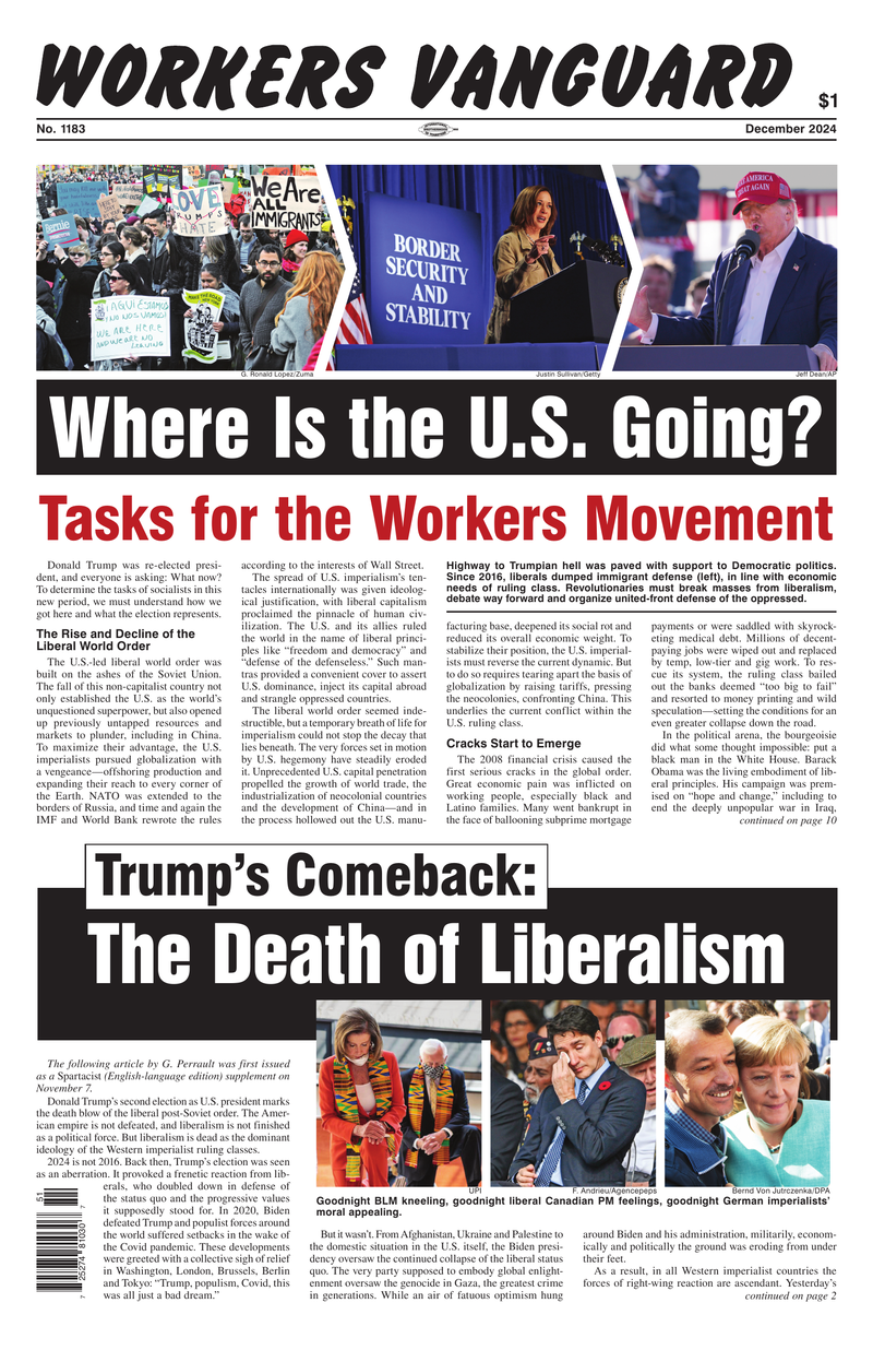 Workers Vanguard No. 1183  |  18 December 2024