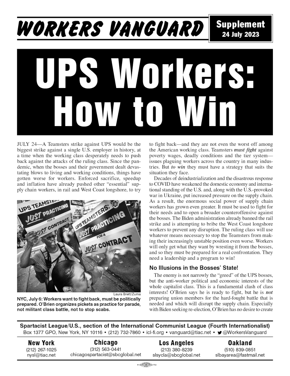 Workers Vanguard ملحق  |  ٢٤ يوليو ٢٠٢٣