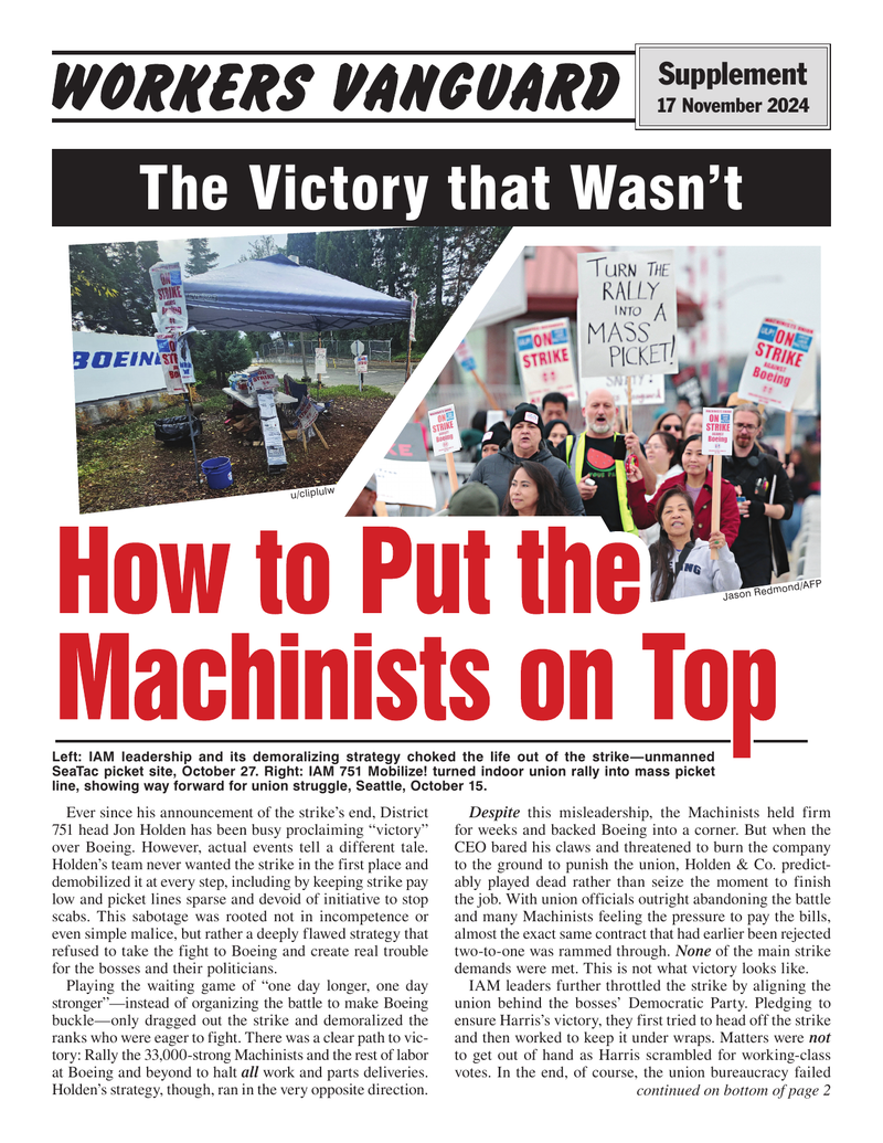 Workers Vanguard supplement  |  17 November 2024