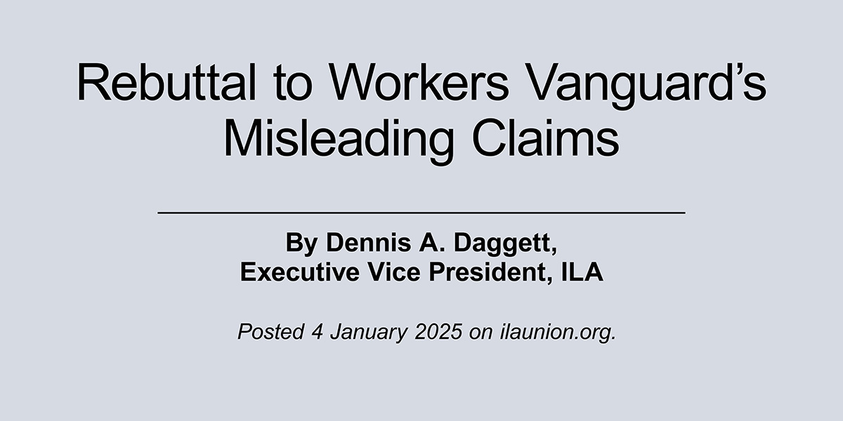 Rebuttal to Workers Vanguard’s Misleading Claims By Dennis A. Daggett (4 January)