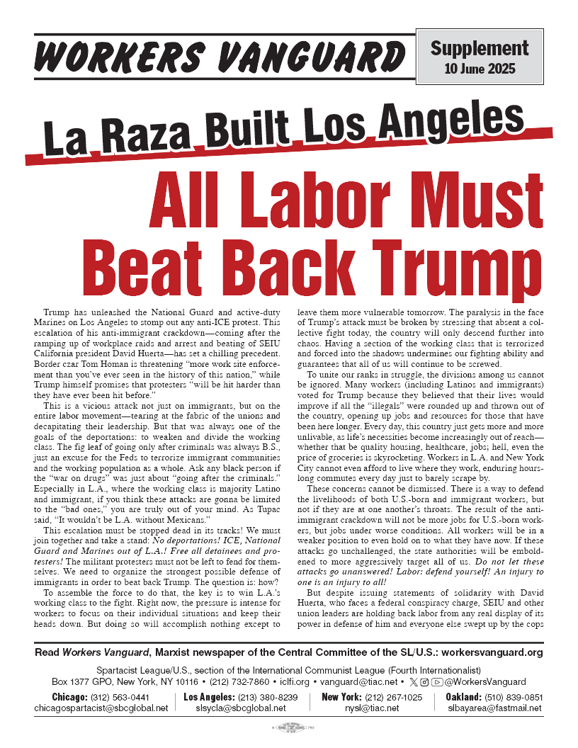 Workers Vanguard supplement  |  10 June 2025