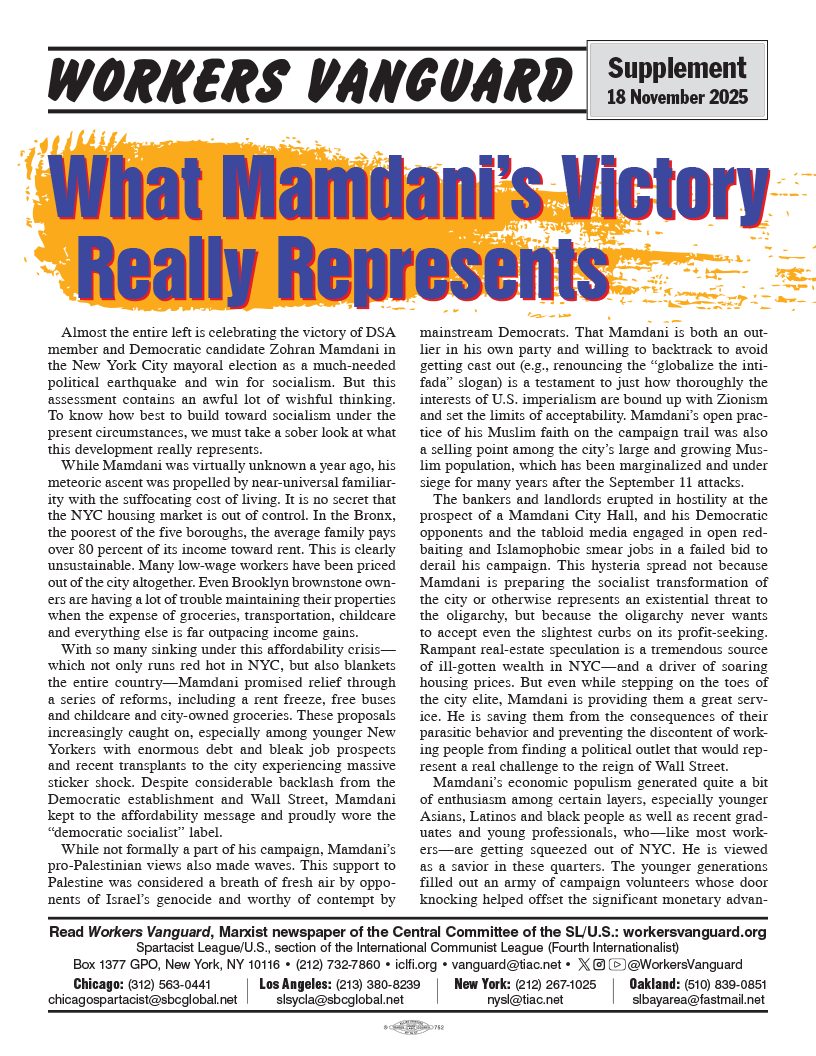 Workers Vanguard supplement  |  18 November 2025