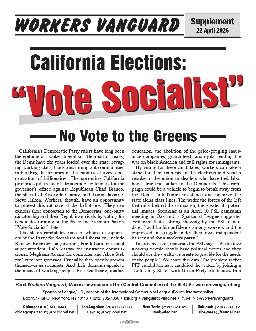 Workers Vanguard supplement  |  22 April 2026