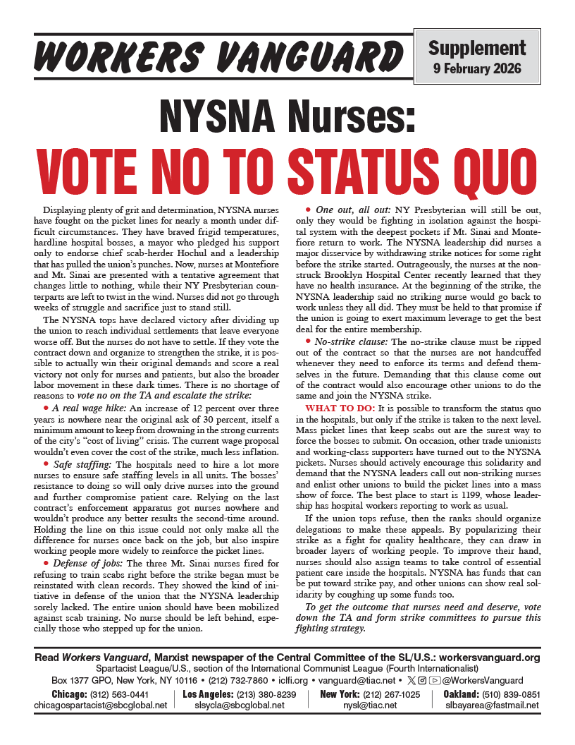 Workers Vanguard supplement  |  9 February 2026