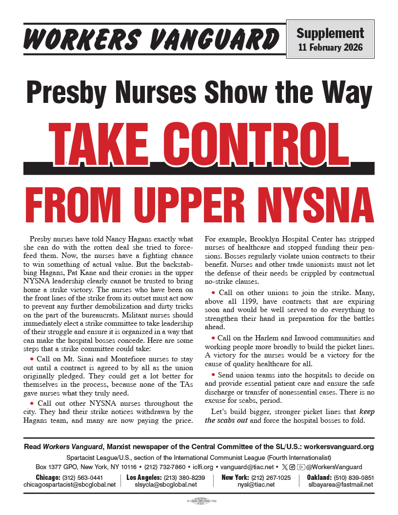 Workers Vanguard supplement  |  11 February 2026