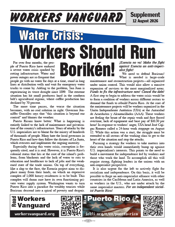 Workers Vanguard supplement  |  12 August 2026