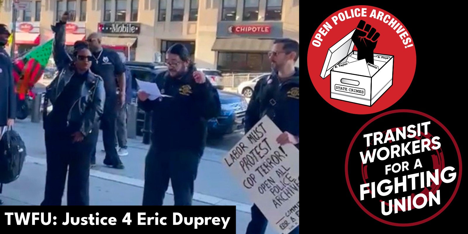 TWFU Speech at Justice for Eric Duprey Protest