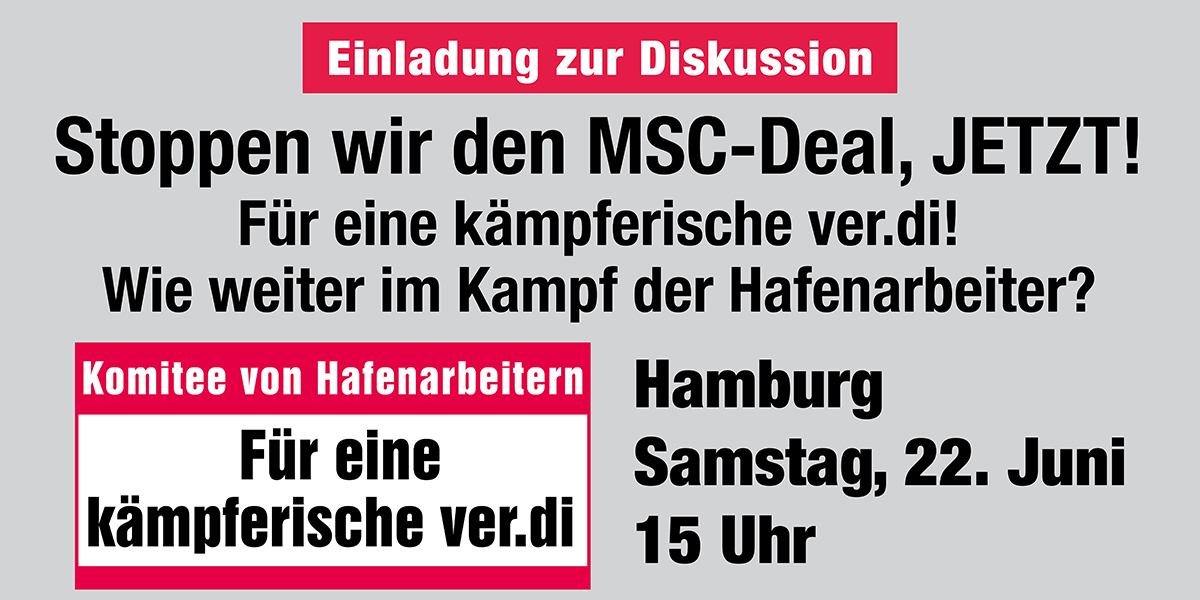 Stoppen wir den MSC-Deal, JETZT!