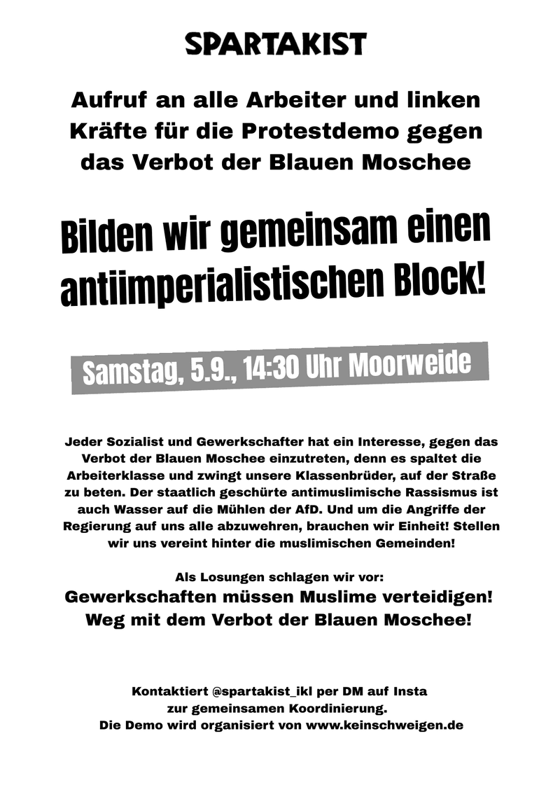 Protestdemo gegen das Verbot der Blauen Moschee