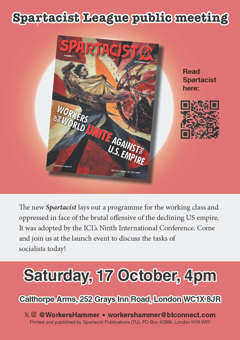 Spartacist League public meeting