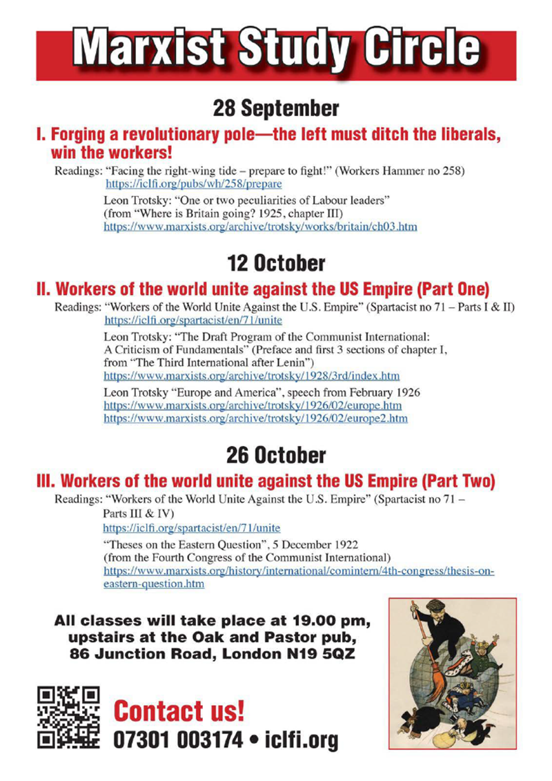 Marxist Study Circle Class I: Forging a revolutionary pole – the left must ditch the liberals, win the workers!