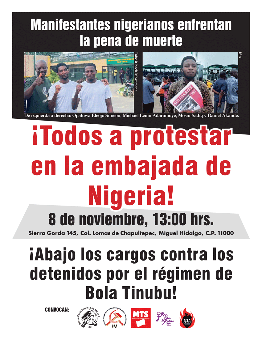 Manifestantes nigerianos enfrentan la pena de muerte | ¡Todos a protestar en la embajada de Nigeria!