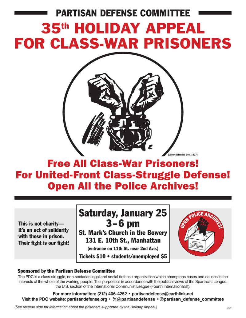 35th Holiday Appeal for Class-War Prisoners