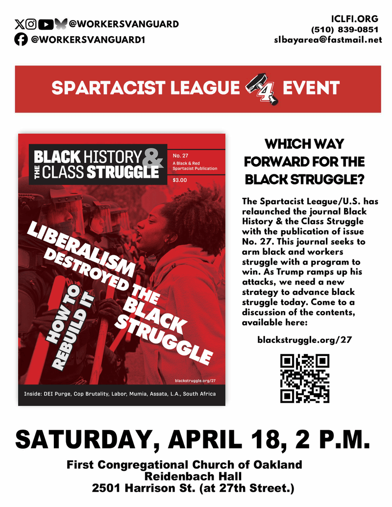 Black History & the Class Struggle Relaunch and Discussion