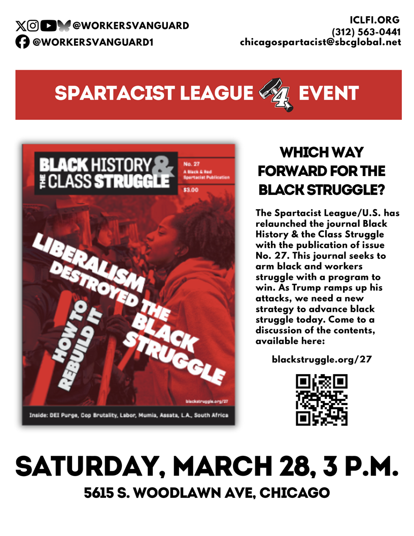 Black History & the Class Struggle Relaunch and Discussion
