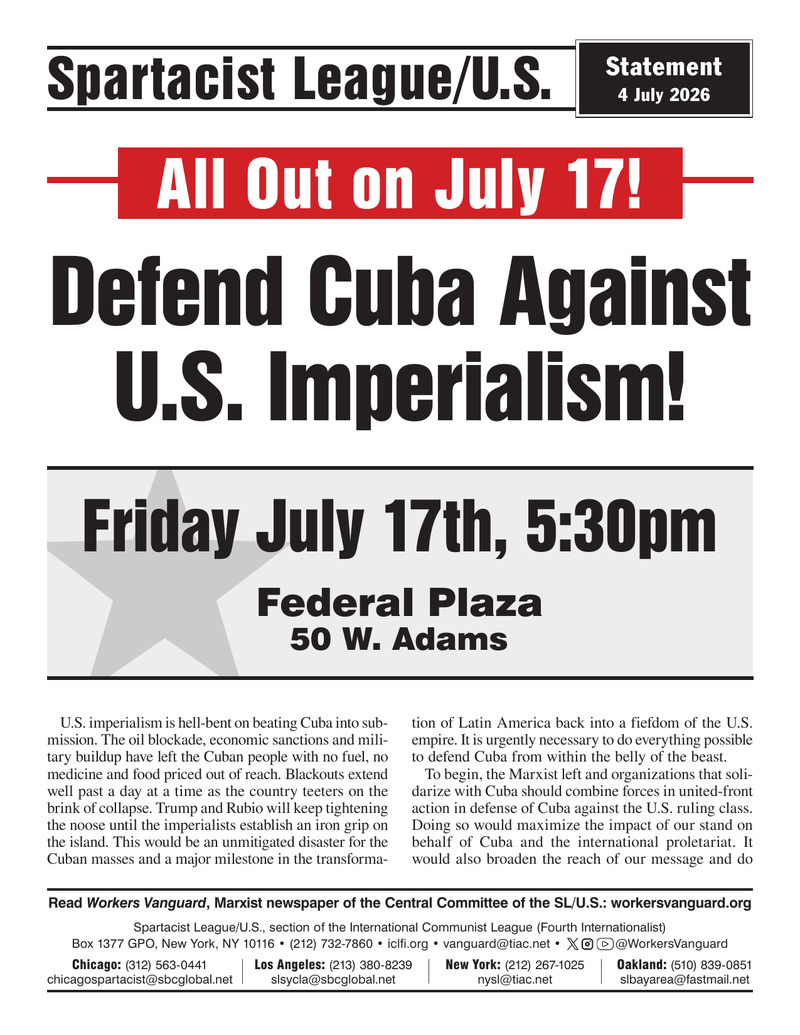 Defend Cuba Against U.S. Imperialism!
