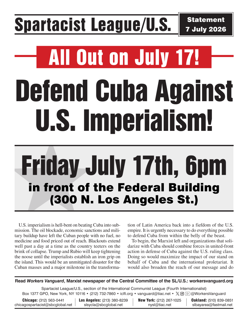 Defend Cuba Against U.S. Imperialism!