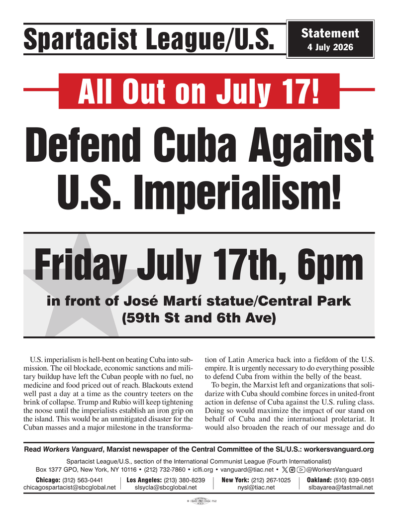 Defend Cuba Against U.S. Imperialism!